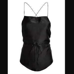 Harmur 100% Silk Backless Criss Cross Top in Black - Size XS, NWT
